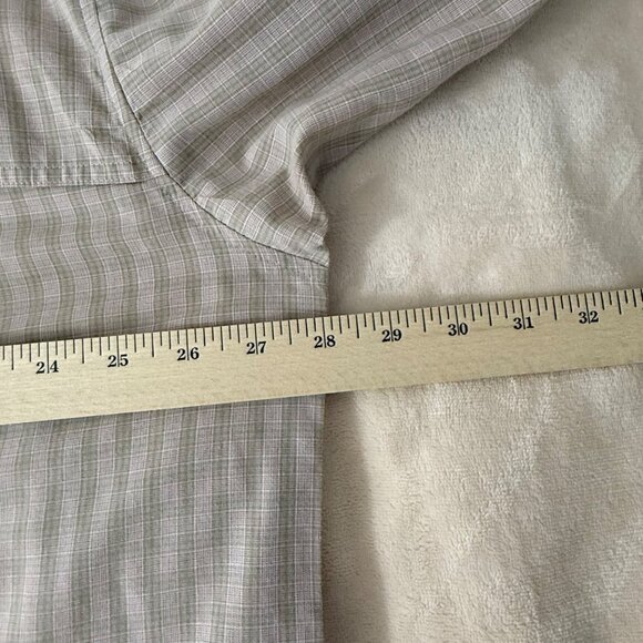 Patagonia Shirt Men's XXL Button-Up‎ Long Sleeve Vented Back Pockets Plaid Beige - Picture 12 of 13